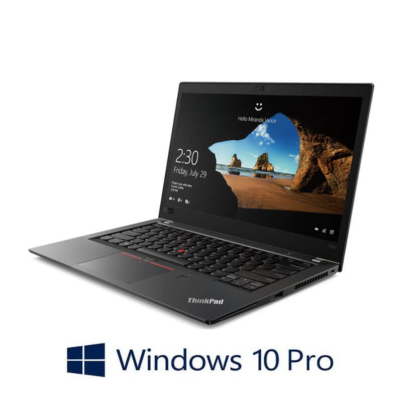 Laptop Lenovo T480s, Quad Core i5-8250U, 16GB, Display NOU FHD, Win 10 Pro